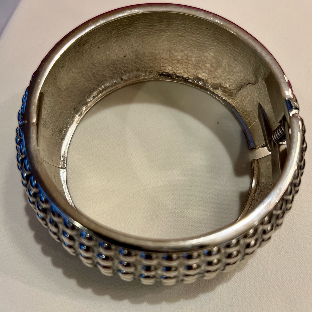 Vintage Silver Plate Bangle Bracelet - Picture 9 of 16